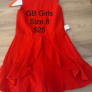GB Girls Vibrant Red Romper